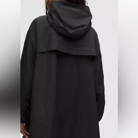 Lululemon Athletica Lightweight Mid-Length Hooded Coat black womens size large - Picture 3 of 11